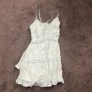 V neck dress, mint color, L, new with tags